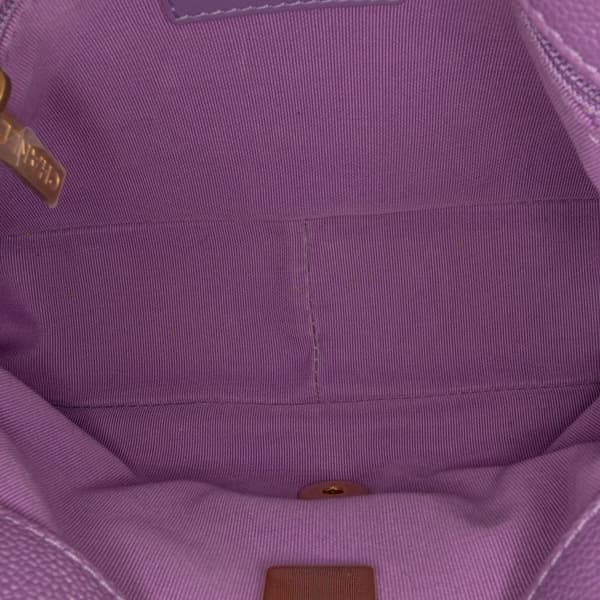 Pre-owned Chanel Small Quilted Caviar Chain Melody Flap Purple