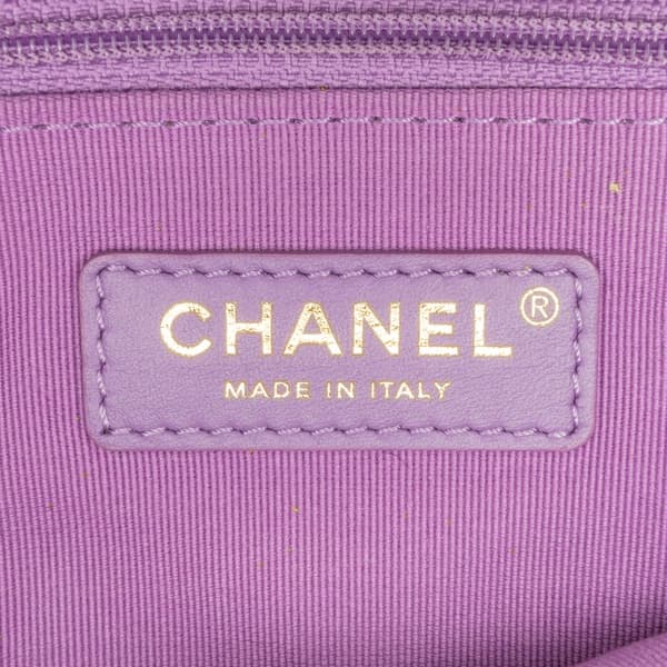 Pre-owned Chanel Small Quilted Caviar Chain Melody Flap Purple