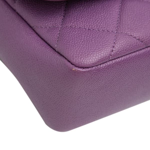 Pre-owned Chanel Small Quilted Caviar Chain Melody Flap Purple