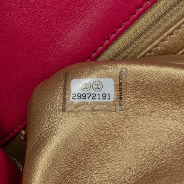 Pre-owned Chanel Mini Square Classic Lambskin Pearl Crush Single Flap Pink