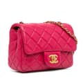 Miniatyrbild 2 av 10: Pre-owned Chanel Mini Square Classic Lambskin Pearl Crush Single Flap Pink