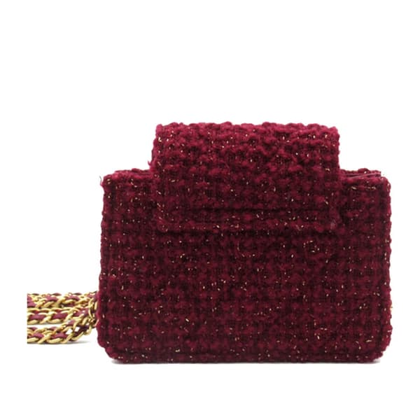 Pre-owned Chanel CC Tweed Crossbody Red
