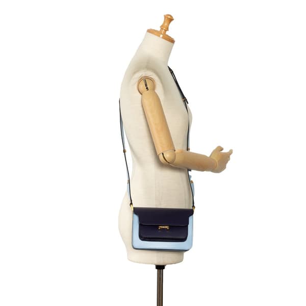 Pre-owned Marni Mini Bicolor Trunk Bag Blue