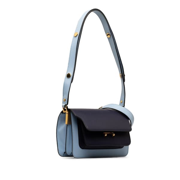 Pre-owned Marni Mini Bicolor Trunk Bag Blue
