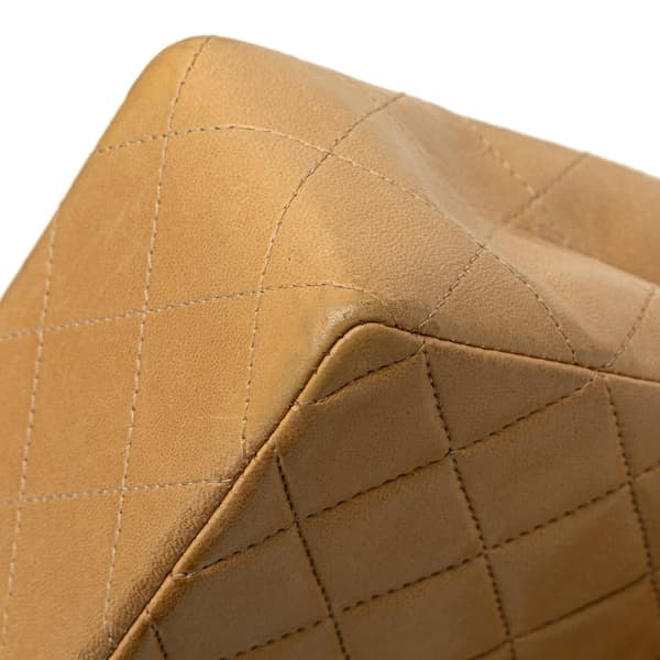 Pre-owned Chanel Mini Square Classic Lambskin Single Flap Brown