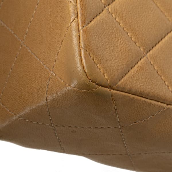 Pre-owned Chanel Mini Square Classic Lambskin Single Flap Brown