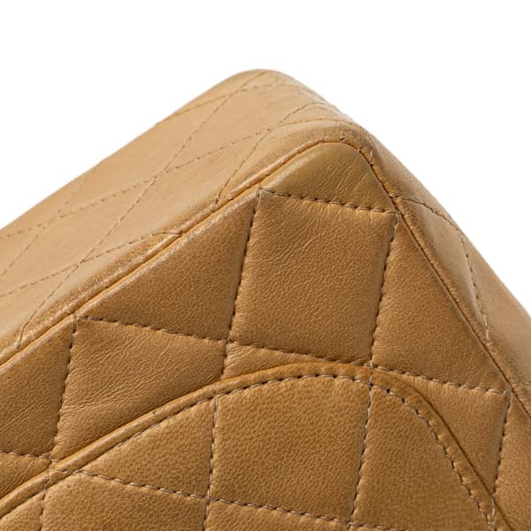 Pre-owned Chanel Mini Square Classic Lambskin Single Flap Brown
