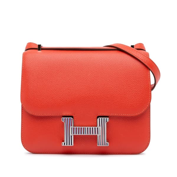Pre-owned Hermès Mini Evercolor Constance Optique 18 Red