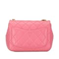 Miniatyrbild 3 av 9: Pre-owned Chanel Mini Square Lambskin Pearl Samba Flap Pink
