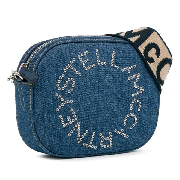 Pre-owned Stella McCartney Denim Logo Crossbody Bag Blue