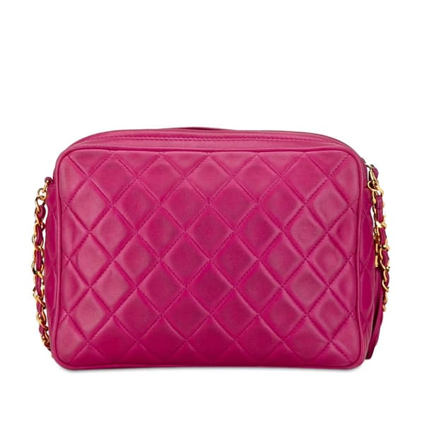Pre-owned Chanel CC Quilted Lambskin Tassel Crossbody Pink