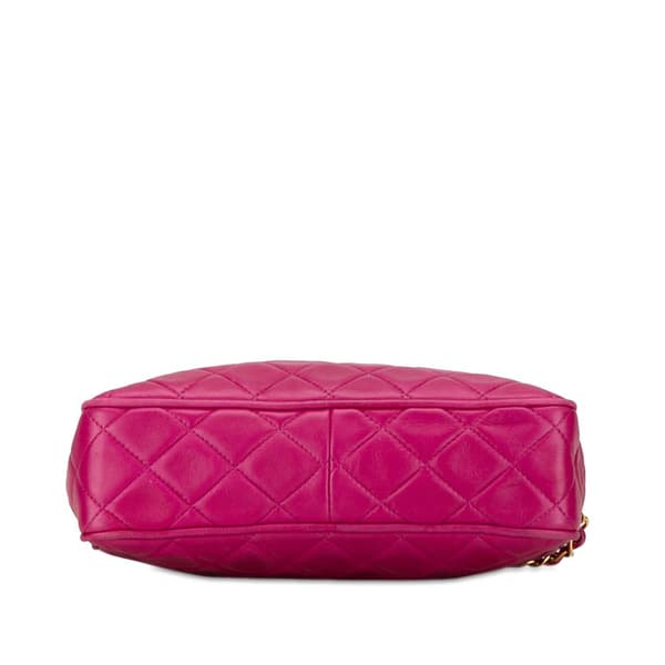 Pre-owned Chanel CC Quilted Lambskin Tassel Crossbody Pink