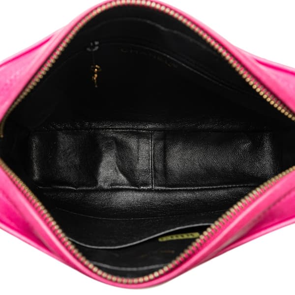 Pre-owned Chanel CC Quilted Lambskin Tassel Crossbody Pink
