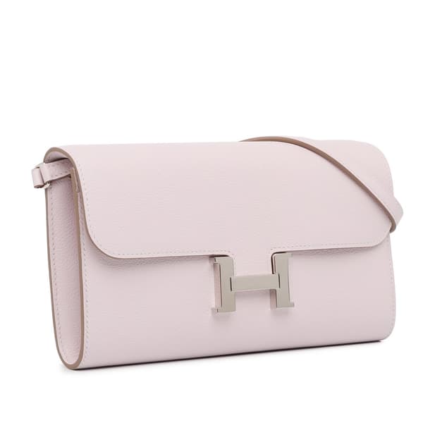 Pre-owned Hermès Evercolor Constance To Go Wallet Pink