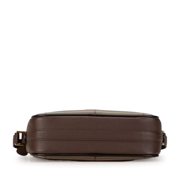 Pre-owned Burberry Vintage Check Canvas Crossbody Brown