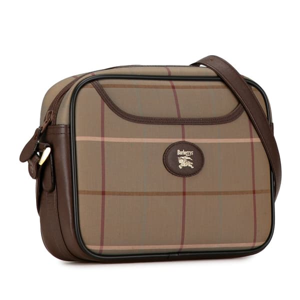 Pre-owned Burberry Vintage Check Canvas Crossbody Brown