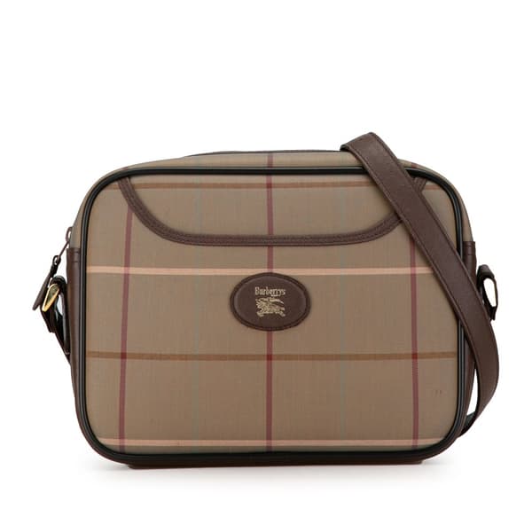Pre-owned Burberry Vintage Check Canvas Crossbody Brown