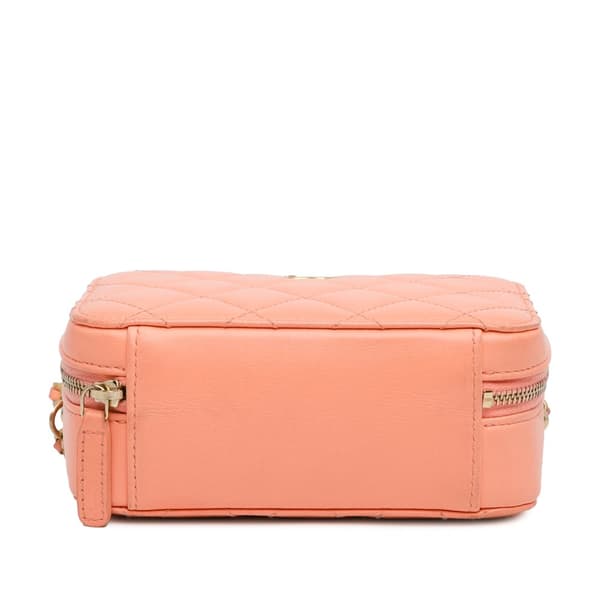 Pre-owned Chanel CC Quilted Lambskin Pearl Crush Camera Bag Orange