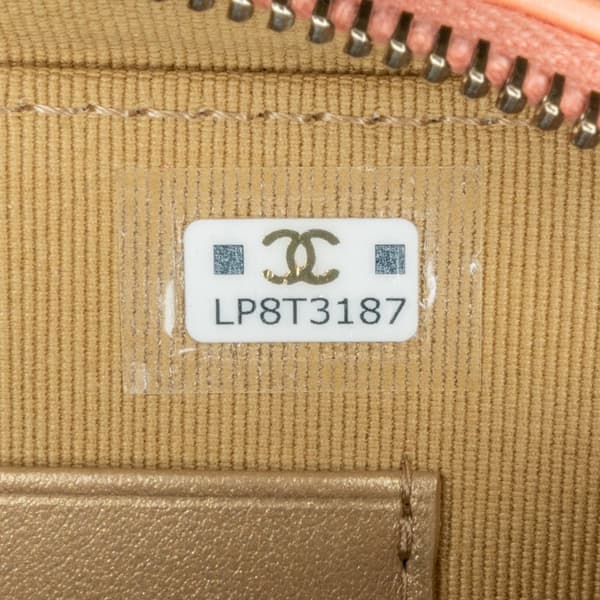 Pre-owned Chanel CC Quilted Lambskin Pearl Crush Camera Bag Orange