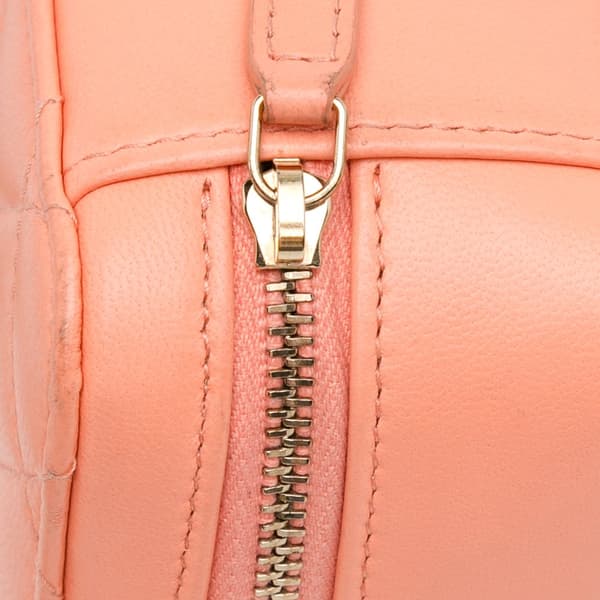 Pre-owned Chanel CC Quilted Lambskin Pearl Crush Camera Bag Orange