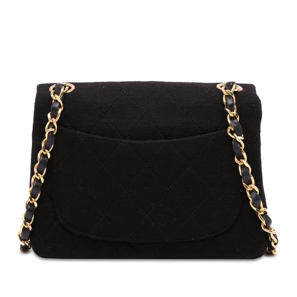 Pre-owned Chanel Mini Square Classic Jersey Flap Black