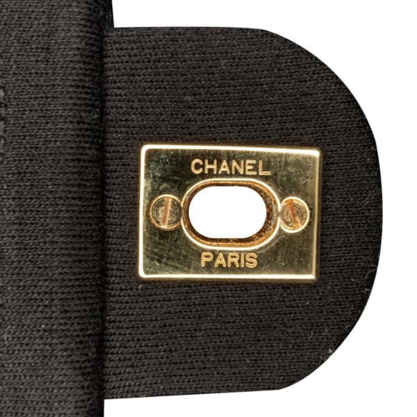 Pre-owned Chanel Mini Square Classic Jersey Flap Black