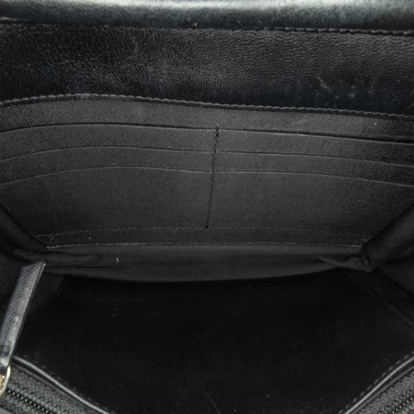 Pre-owned Chanel Pleated Crumpled Chevron Le Boy Wallet On Chain Black