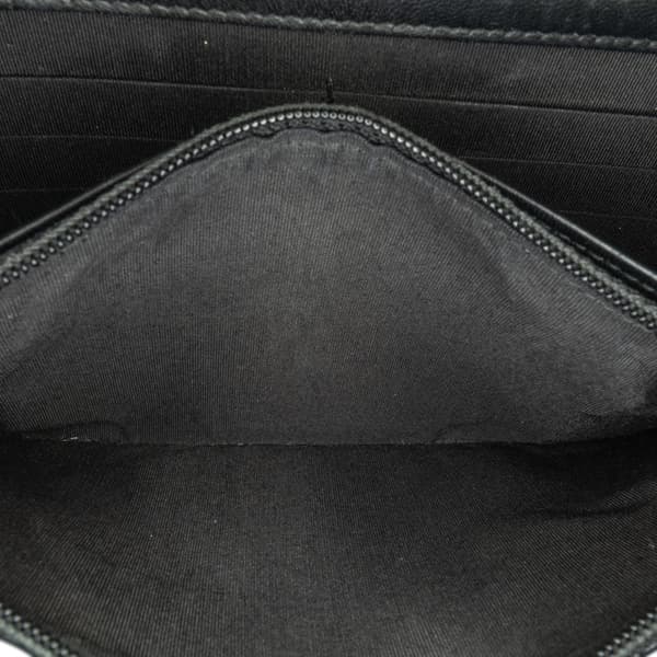 Pre-owned Chanel Pleated Crumpled Chevron Le Boy Wallet On Chain Black