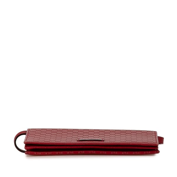 Pre-owned Gucci Microguccissima Wallet on Strap Red