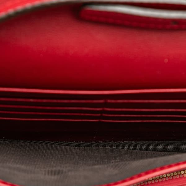 Pre-owned Gucci Microguccissima Wallet on Strap Red