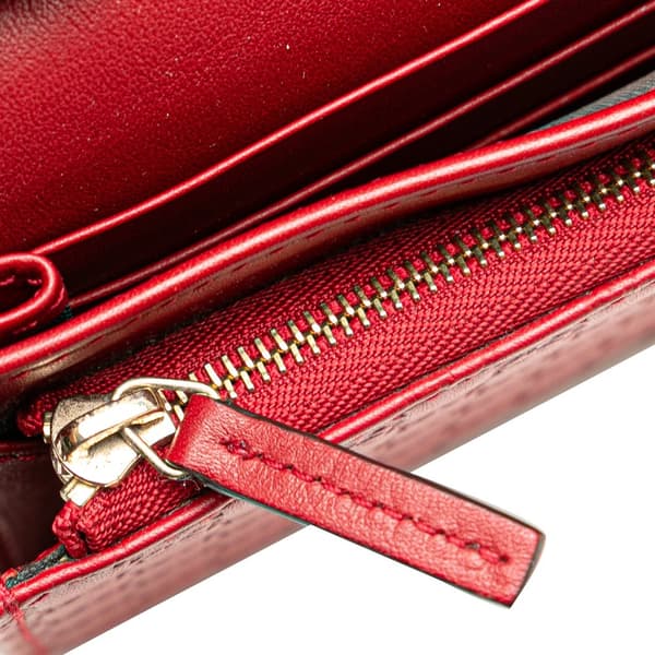 Pre-owned Gucci Microguccissima Wallet on Strap Red