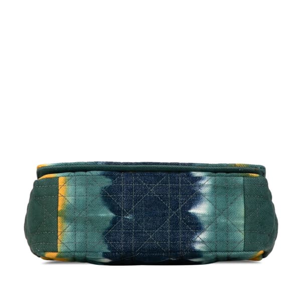 Pre-owned Dior Small Denim Tie-Dye Cannage Caro Bag Blue