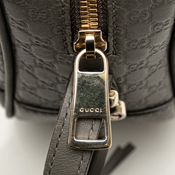 Pre-owned Gucci Mini Microguccissima Bree Crossbody Gray