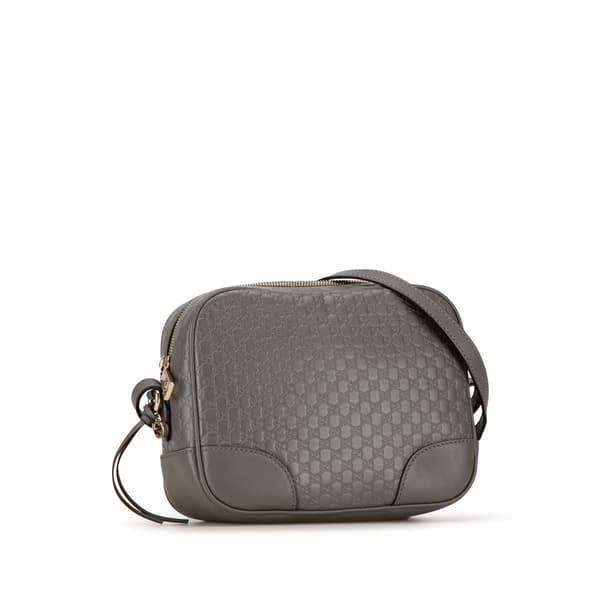 Pre-owned Gucci Mini Microguccissima Bree Crossbody Gray