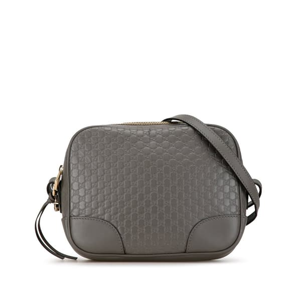 Pre-owned Gucci Mini Microguccissima Bree Crossbody Gray