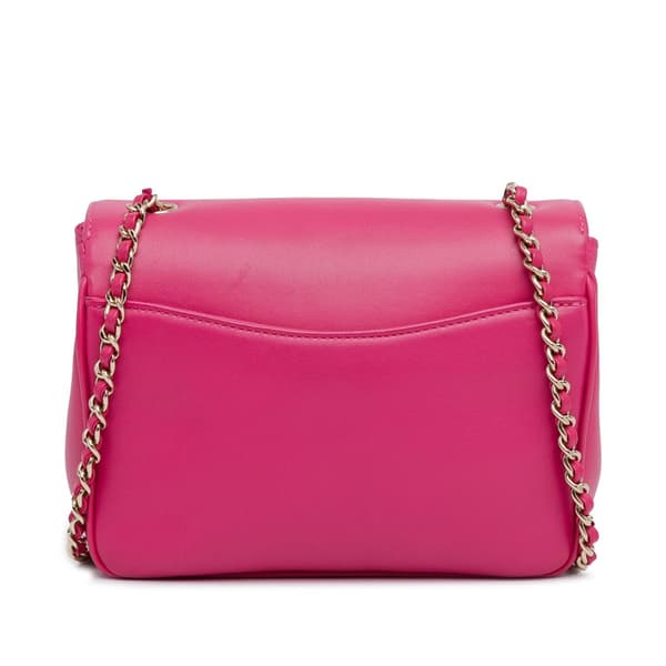 Pre-owned Chanel Lambskin CC Mania Flap Pink