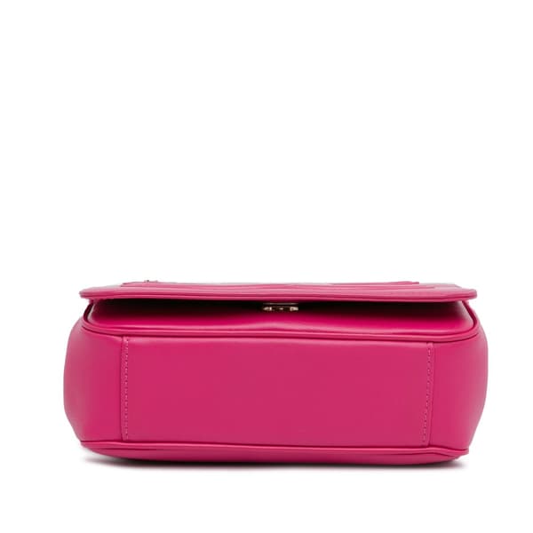 Pre-owned Chanel Lambskin CC Mania Flap Pink
