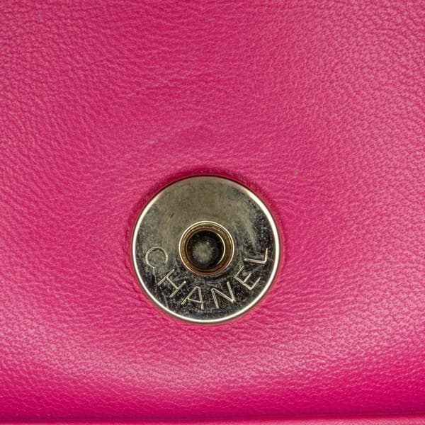 Pre-owned Chanel Lambskin CC Mania Flap Pink