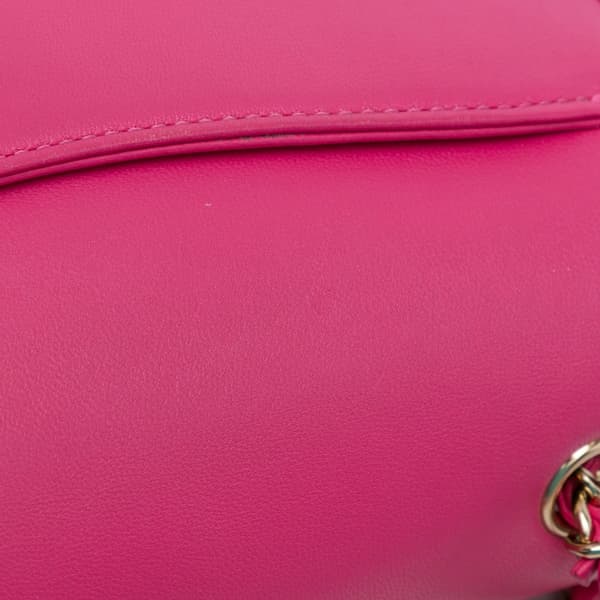 Pre-owned Chanel Lambskin CC Mania Flap Pink