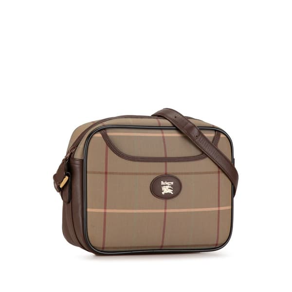 Pre-owned Burberry Vintage Check Canvas Crossbody Brown