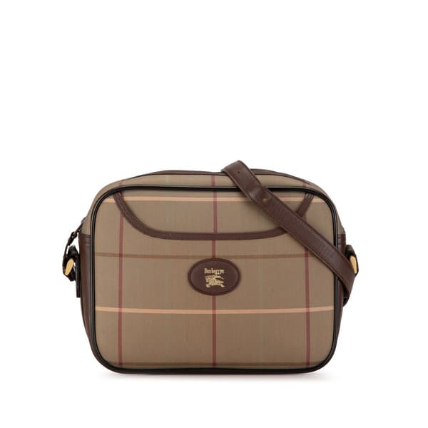 Pre-owned Burberry Vintage Check Canvas Crossbody Brown