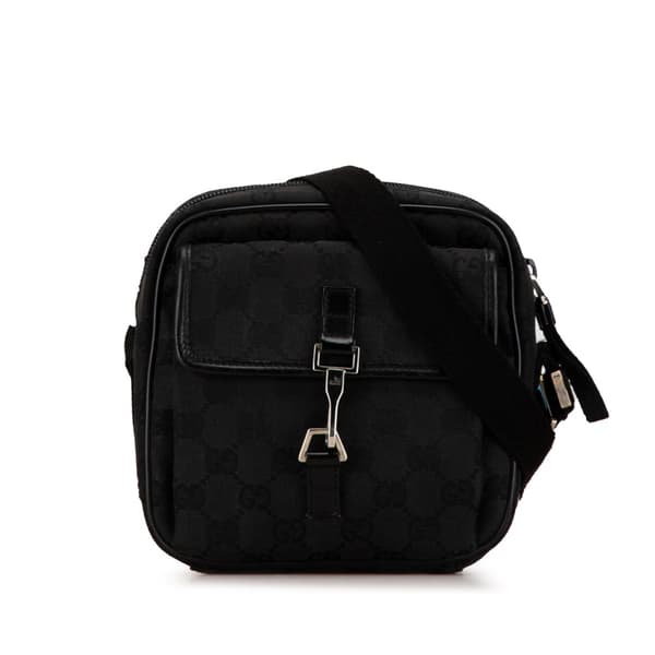 Pre-owned Gucci GG Canvas Jackie Crossbody Black