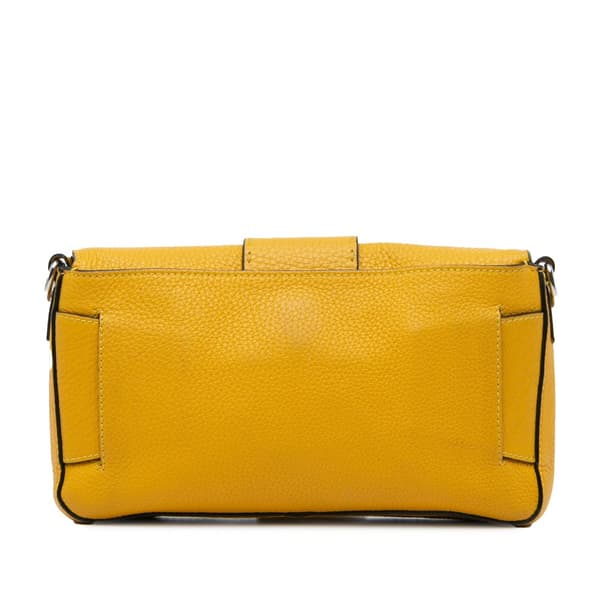 Pre-owned Fendi Selleria Calfskin Convertible Baguette Crossbody Yellow