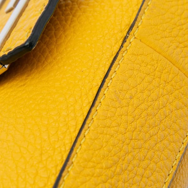 Pre-owned Fendi Selleria Calfskin Convertible Baguette Crossbody Yellow