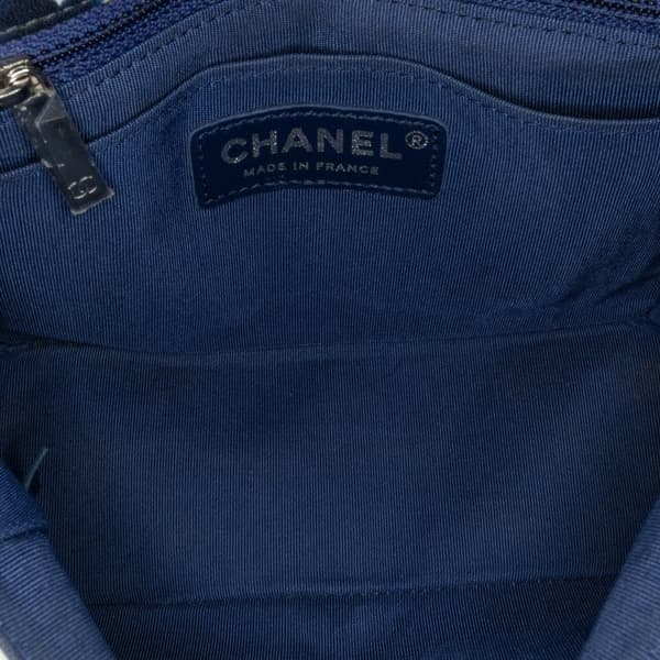 Pre-owned Chanel Mini Square Classic Airlines Printed Lambskin Single Flap Blue