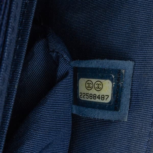 Pre-owned Chanel Mini Square Classic Airlines Printed Lambskin Single Flap Blue