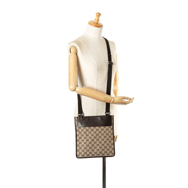 Pre-owned Gucci GG Canvas Crossbody Brown