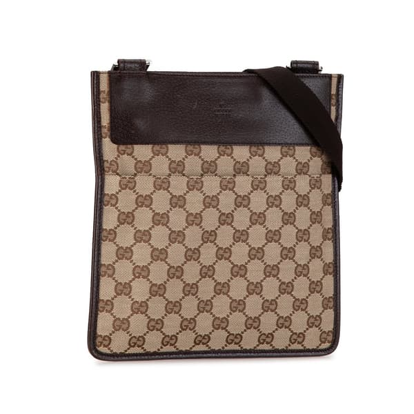 Pre-owned Gucci GG Canvas Crossbody Brown