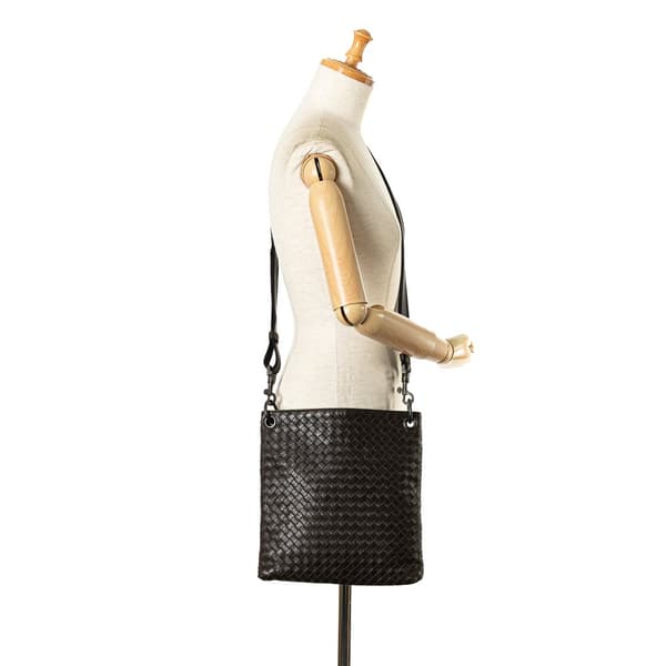 Pre-owned Bottega Veneta Intrecciato Crossbody Brown