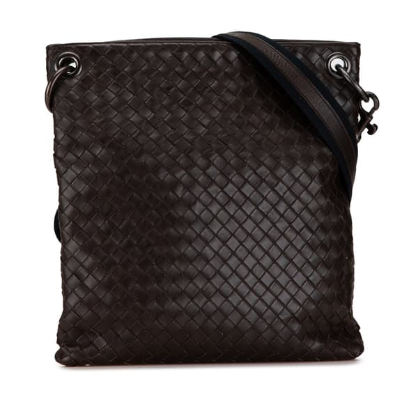 Pre-owned Bottega Veneta Intrecciato Crossbody Brown
